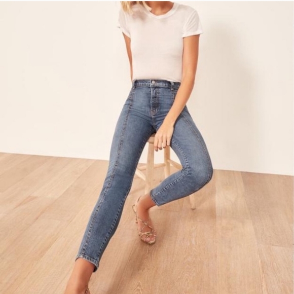 Reformation Suzie Jean in Rhine - Picture 2 of 8